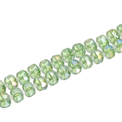 PATIKIL 75 Stk. 8mm OD 5mm dicke Kristallglasperlen, Rondelle Kristallperlen facettierter Edelfelsenstrang mit Abstandperlen für Basteln, Armband, Halskette, Hellgrün PATIKIL 75 Stk. 8mm OD 5mm dicke Kristallglasperlen, Rondelle Kristallperlen facettierter Edelfelsenstrang mit Abstandperlen für Basteln, Armband, Halskette, Hellgrün von PATIKIL