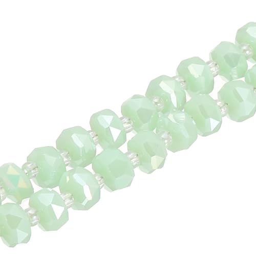PATIKIL 75 Stk. 8mm OD 5mm dicke Kristallglasperlen, Rondelle Kristallperlen facettierter Edelfelsenstrang mit Abstandperlen für Basteln, Armband, Halskette, Hellgrünes Porzellan PATIKIL 75 Stk. 8mm OD 5mm dicke Kristallglasperlen, Rondelle Kristallperlen facettierter Edelfelsenstrang mit Abstandperlen für Basteln, Armband, Halskette, Hellgrünes Porzellan von PATIKIL
