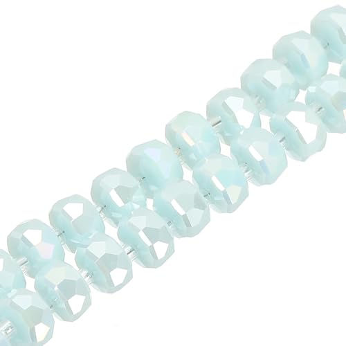 PATIKIL 75 Stk. 8mm OD 5mm dicke Kristallglasperlen, Rondelle Kristallperlen facettierter Edelfelsenstrang mit Abstandperlen für Basteln, Armband, Halskette, Hellseeblau PATIKIL 75 Stk. 8mm OD 5mm dicke Kristallglasperlen, Rondelle Kristallperlen facettierter Edelfelsenstrang mit Abstandperlen für Basteln, Armband, Halskette, Hellseeblau von PATIKIL