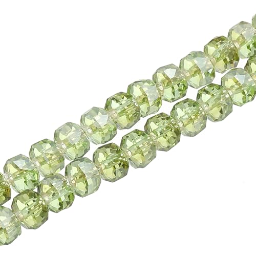 PATIKIL 75 Stk. 8mm OD 5mm dicke Kristallglasperlen, Rondelle Kristallperlen facettierter Edelfelsenstrang mit Abstandperlen für Basteln, Armband, Halskette, Olivgrün von PATIKIL
