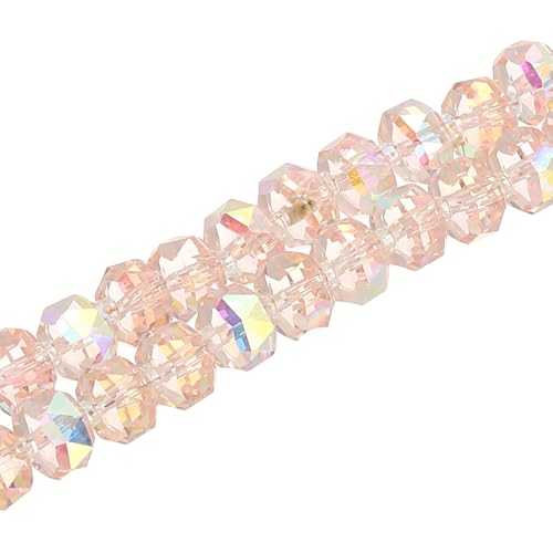 PATIKIL 75 Stk. 8mm OD 5mm dicke Kristallglasperlen, Rondelle Kristallperlen facettierter Edelfelsenstrang mit Abstandperlen für Basteln, Armband, Halskette, Pink Flash PATIKIL 75 Stk. 8mm OD 5mm dicke Kristallglasperlen, Rondelle Kristallperlen facettierter Edelfelsenstrang mit Abstandperlen für Basteln, Armband, Halskette, Pink Flash von PATIKIL