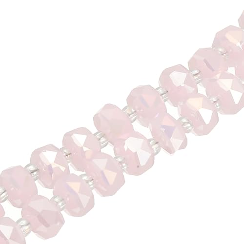 PATIKIL 75 Stk. 8mm OD 5mm dicke Kristallglasperlen, Rondelle Kristallperlen facettierter Edelfelsenstrang mit Abstandperlen für Basteln, Armband, Halskette, Pink Jade PATIKIL 75 Stk. 8mm OD 5mm dicke Kristallglasperlen, Rondelle Kristallperlen facettierter Edelfelsenstrang mit Abstandperlen für Basteln, Armband, Halskette, Pink Jade von PATIKIL