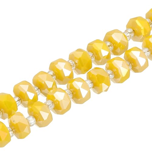 PATIKIL 75 Stk. 8mm OD 5mm dicke Kristallglasperlen, Rondelle Kristallperlen facettierter Edelfelsenstrang mit Abstandperlen für Basteln, Armband, Halskette, Porzellan Gelb PATIKIL 75 Stk. 8mm OD 5mm dicke Kristallglasperlen, Rondelle Kristallperlen facettierter Edelfelsenstrang mit Abstandperlen für Basteln, Armband, Halskette, Porzellan Gelb von PATIKIL