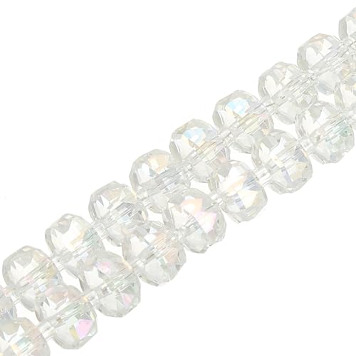 PATIKIL 75 Stk. 8mm OD 5mm dicke Kristallglasperlen, Rondelle Kristallperlen facettierter Edelfelsenstrang mit Abstandperlen für Basteln, Armband, Halskette, Weiß PATIKIL 75 Stk. 8mm OD 5mm dicke Kristallglasperlen, Rondelle Kristallperlen facettierter Edelfelsenstrang mit Abstandperlen für Basteln, Armband, Halskette, Weiß von PATIKIL