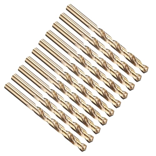 PATIKIL 8,5 mm Bohrer, Jobber gerade Schaft M35 Cobalt 5% High-Speed-Stahl 135° Gold-Finish für Edelstahl-Hartmetall - 10er Pack PATIKIL 8,5 mm Bohrer, Jobber gerade Schaft M35 Cobalt 5% High-Speed-Stahl 135° Gold-Finish für Edelstahl-Hartmetall - 10er Pack von PATIKIL
