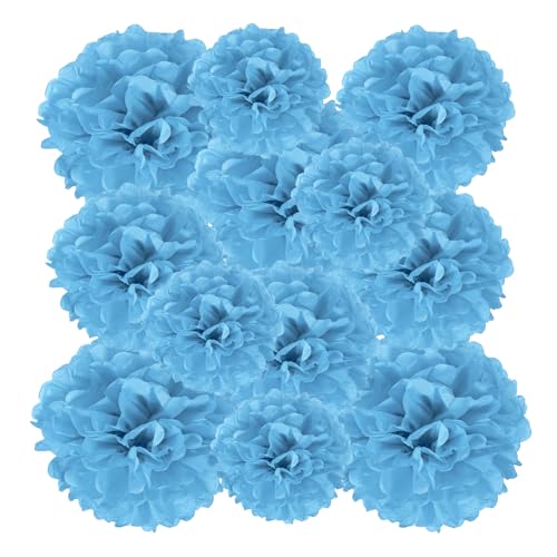 PATIKIL 12 Stück 20/24/30 cm Pom Poms Papier Blumen, Papierblumen Hochzeitsdeko Seidenpapier für Hochzeit Brautdusche Geburtstagsparty Hintergrund Dekoration, Blau PATIKIL 12 Stück 20/24/30 cm Pom Poms Papier Blumen, Papierblumen Hochzeitsdeko Seidenpapier für Hochzeit Brautdusche Geburtstagsparty Hintergrund Dekoration, Blau von PATIKIL