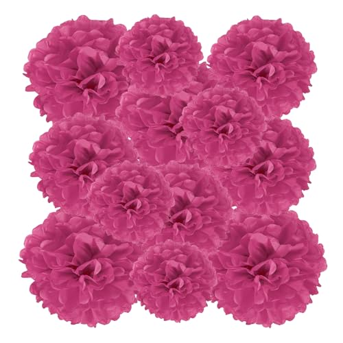 PATIKIL 8" 10" 12" Papierservietten-Pompons, 12 Stück Pompons Papierblumen Ball Papierserviettenblumen in verschiedenen Größen für Hochzeit, Brautdusche, Geburtstagsfeier Rosarot PATIKIL 8" 10" 12" Papierservietten-Pompons, 12 Stück Pompons Papierblumen Ball Papierserviettenblumen in verschiedenen Größen für Hochzeit, Brautdusche, Geburtstagsfeier Rosarot von PATIKIL
