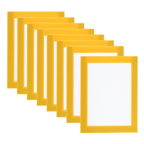 PATIKIL 8 Stück Magnetrahmen, A6 Info-Rahmen selbstklebend Aufklappbarer mit Magnetverschluss bilderrahmen für Postkarte Hinweis Zeichnung, Transparente Oberfläche, Gelb PATIKIL 8 Stück Magnetrahmen, A6 Info-Rahmen selbstklebend Aufklappbarer mit Magnetverschluss bilderrahmen für Postkarte Hinweis Zeichnung, Transparente Oberfläche, Gelb von PATIKIL