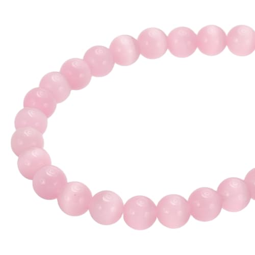 PATIKIL 8 mm Naturklare Quarzlose Perlen Set, Kristallrunde Gesteinstrangperlen Edelsteinlose Perlenset Glasperlen für Armbänder Halskette Ohrringe DIY Teile Schmuck Herstellung, Rosa von PATIKIL