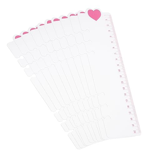 PATIKIL 8.7"x2.2" Lesezeichen Lineal 10 Pack Steckbar Lineal Seitenmarker Buchzeichen Messgeräte für A6 6-Loch Bindemittel Notebook Rosa Herz Form von PATIKIL