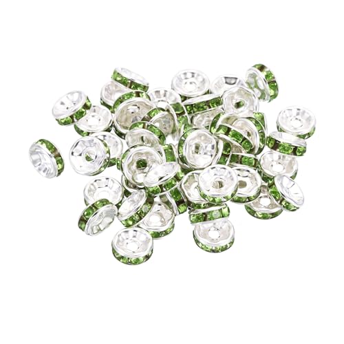 PATIKIL 8mm Abstandshalter Perlen, 100 Stück Perlenabstandshalter Rondelle Abstandshalter Perlen Strass Kleine Runde Glasperlen Kristall Halsketten DIY, Grün PATIKIL 8mm Abstandshalter Perlen, 100 Stück Perlenabstandshalter Rondelle Abstandshalter Perlen Strass Kleine Runde Glasperlen Kristall Halsketten DIY, Grün von PATIKIL
