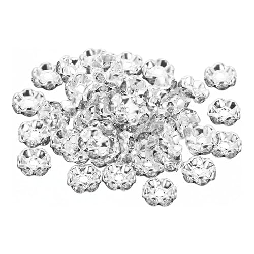 PATIKIL 8mm Abstandshalter Perlen, 100 Stück Perlenabstandshalter Rondelle Abstandshalter Perlen Strass Kleine Runde Glasperlen in großer Menge Halsketten DIY Halsketten, Silber PATIKIL 8mm Abstandshalter Perlen, 100 Stück Perlenabstandshalter Rondelle Abstandshalter Perlen Strass Kleine Runde Glasperlen in großer Menge Halsketten DIY Halsketten, Silber von PATIKIL
