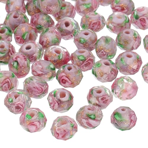 PATIKIL 8mm Blumen-Glasperlen, 30 Stück handgefertigte Goldsand-Blumenrundperlen facettierter Abstandshalter lose Perle Rondelle für die Halskette Armband DIY Basteln, Lila PATIKIL 8mm Blumen-Glasperlen, 30 Stück handgefertigte Goldsand-Blumenrundperlen facettierter Abstandshalter lose Perle Rondelle für die Halskette Armband DIY Basteln, Lila von PATIKIL