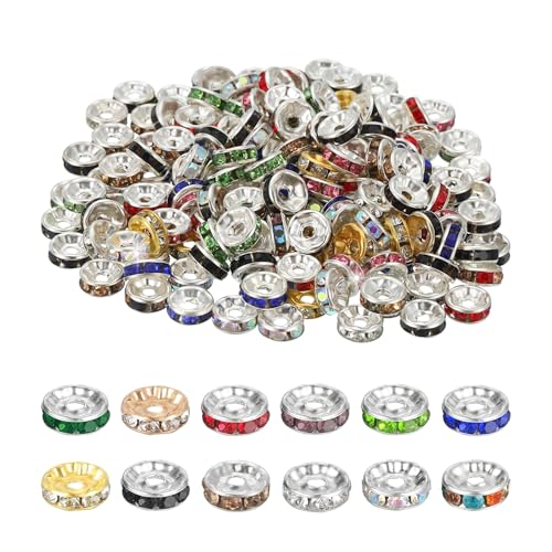 PATIKIL 8mm Rondelle Abstandshalter Perle 200 Stk Kristall Strassstein Lose Perlen Abstandshalter Für Schmuckherstellung DIY Armbänder Halskette Mehrfarbig PATIKIL 8mm Rondelle Abstandshalter Perle 200 Stk Kristall Strassstein Lose Perlen Abstandshalter Für Schmuckherstellung DIY Armbänder Halskette Mehrfarbig von PATIKIL