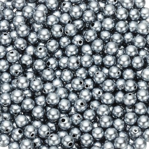PATIKIL 8mm Runde Glänzende Perlen Set, 980 Stück Faux Lose Perlen mit Loch Perlenset für Armbänder Halskette Ohrringe DIY Teile Schmuck Herstellung Hochzeit Party, Grau PATIKIL 8mm Runde Glänzende Perlen Set, 980 Stück Faux Lose Perlen mit Loch Perlenset für Armbänder Halskette Ohrringe DIY Teile Schmuck Herstellung Hochzeit Party, Grau von PATIKIL