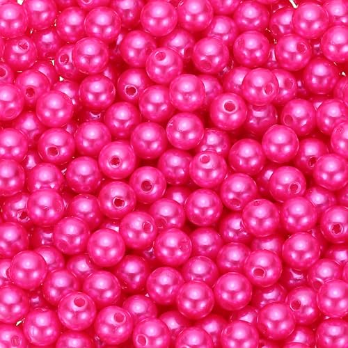PATIKIL 8mm Runde Glänzende Perlen Set, 980 Stück Faux Lose Perlen mit Loch Perlenset für Armbänder Halskette Ohrringe DIY Teile Schmuck Herstellung Hochzeit Party, Hellrosarot PATIKIL 8mm Runde Glänzende Perlen Set, 980 Stück Faux Lose Perlen mit Loch Perlenset für Armbänder Halskette Ohrringe DIY Teile Schmuck Herstellung Hochzeit Party, Hellrosarot von PATIKIL