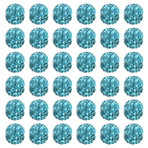 PATIKIL 8mm Strass Tonperlen, 50er Pack Runde Polymer Clay Kristall Charm Perlen für Schmuckherstellung Basteldekoration Halskette Armbänder DIY, Blau PATIKIL 8mm Strass Tonperlen, 50er Pack Runde Polymer Clay Kristall Charm Perlen für Schmuckherstellung Basteldekoration Halskette Armbänder DIY, Blau von PATIKIL