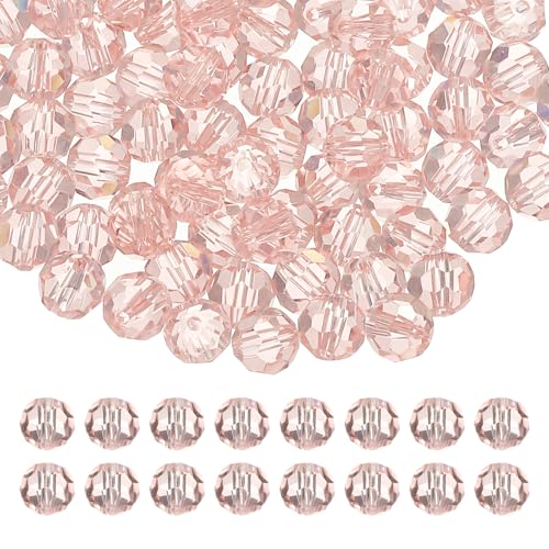 PATIKIL 8mm runde Kristallperlen, 100 Stück Glas facettierte Kugelperlen lose Abstand für die Schmuckherstellung Armband Halskette Ohrringe, Pink PATIKIL 8mm runde Kristallperlen, 100 Stück Glas facettierte Kugelperlen lose Abstand für die Schmuckherstellung Armband Halskette Ohrringe, Pink von PATIKIL