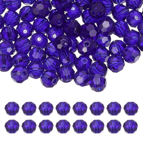 PATIKIL 8mm runde Kristallperlen, 100 Stück Glas facettierte Kugelperlen lose Abstandperle für die Schmuckherstellung Armband Halskette Ohrringe, Dunkelblau PATIKIL 8mm runde Kristallperlen, 100 Stück Glas facettierte Kugelperlen lose Abstandperle für die Schmuckherstellung Armband Halskette Ohrringe, Dunkelblau von PATIKIL