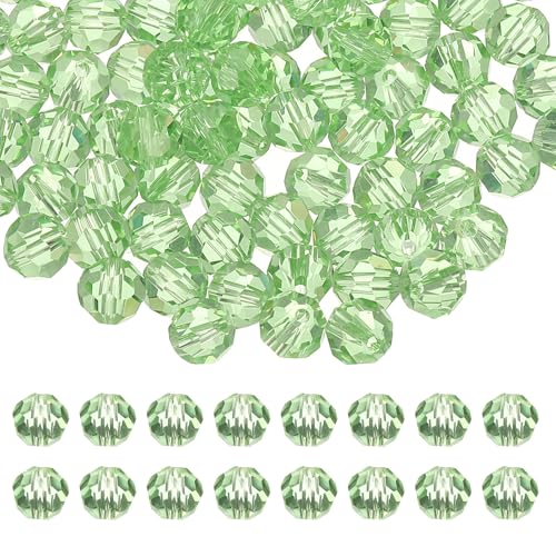 PATIKIL 8mm runde Kristallperlen, 100 Stück Glas facettierte Kugelperlen lose Abstandperle für die Schmuckherstellung Armband Halskette Ohrringe, Grün PATIKIL 8mm runde Kristallperlen, 100 Stück Glas facettierte Kugelperlen lose Abstandperle für die Schmuckherstellung Armband Halskette Ohrringe, Grün von PATIKIL
