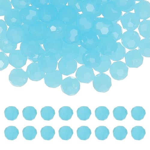 PATIKIL 8mm runde Kristallperlen, 100 Stück Glas facettierte Kugelperlen lose Abstandperle für die Schmuckherstellung Armband Halskette Ohrringe, Hellhimmelblau PATIKIL 8mm runde Kristallperlen, 100 Stück Glas facettierte Kugelperlen lose Abstandperle für die Schmuckherstellung Armband Halskette Ohrringe, Hellhimmelblau von PATIKIL