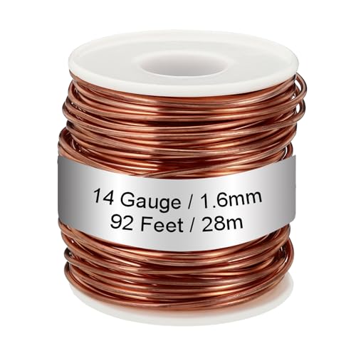 PATIKIL 99,9% Weicher Kupferdraht, 14 Gauge/1,6 mm Durchmesser, 92 Fuß/28 m, 1,1 Pfund Spule Reiner Kupferdraht für Schmuckherstellung, Perlen, Gartenpflanzen PATIKIL 99,9% Weicher Kupferdraht, 14 Gauge/1,6 mm Durchmesser, 92 Fuß/28 m, 1,1 Pfund Spule Reiner Kupferdraht für Schmuckherstellung, Perlen, Gartenpflanzen von PATIKIL
