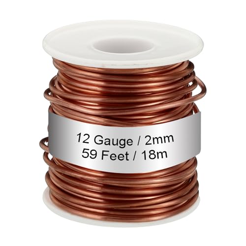 PATIKIL 99.9% Weich Kupfer Draht 12 Gauge/2mm Durchmesser 59Ft/18m 1.1 Pfund Spule Reiner Kupferdraht für Schmuck Herstellung Sicken Garten Pflanzen PATIKIL 99.9% Weich Kupfer Draht 12 Gauge/2mm Durchmesser 59Ft/18m 1.1 Pfund Spule Reiner Kupferdraht für Schmuck Herstellung Sicken Garten Pflanzen von PATIKIL