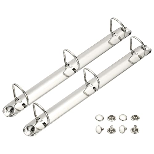 PATIKIL A4 3-Loch Ringbuchmechanismen, 2er Set 1,18" D-Ring Ersatz-Binder-Planer Lose-Blatt-Bindungsschienen für Organisatoren DIY Füllpapier-Aufbewahrungsordner Zubehör, 26mm Silberton von PATIKIL