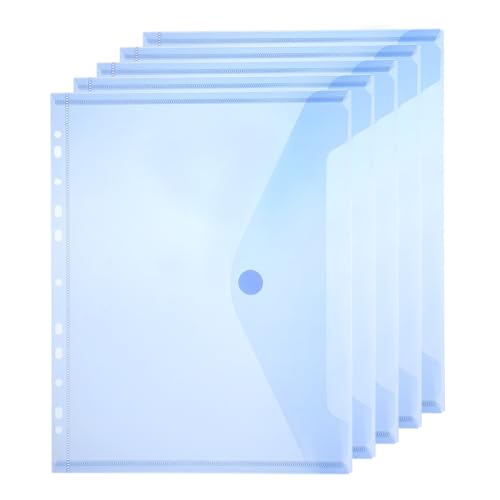 PATIKIL A4 Kunststoff-Bindertaschen für 11-Ring-Ordner, 5 Stück Briefgröße Beutel Dokumentenordner Organizer mit Haken- und Schleifenverschluss, Blau PATIKIL A4 Kunststoff-Bindertaschen für 11-Ring-Ordner, 5 Stück Briefgröße Beutel Dokumentenordner Organizer mit Haken- und Schleifenverschluss, Blau von PATIKIL