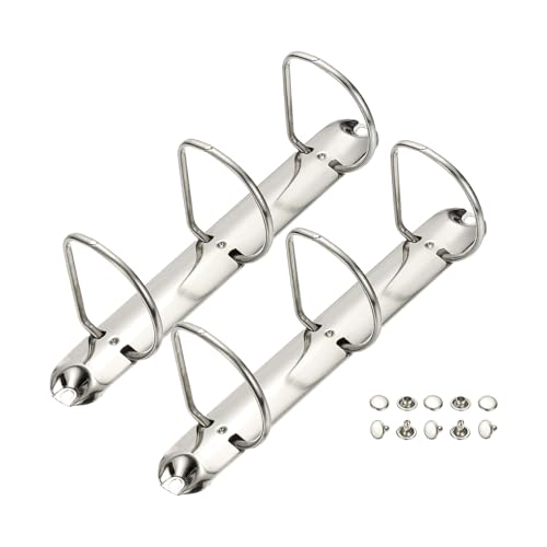 PATIKIL A5 3-Loch-Ringbinder-Mechanismen, 2er Set 1,97" D-Ring Ersatzbinder Planer Loose Leaf Bindungsspulen für Organisatoren DIY Füllpapier-Aufbewahrungsordner Zubehör, 26mm Silberton von PATIKIL