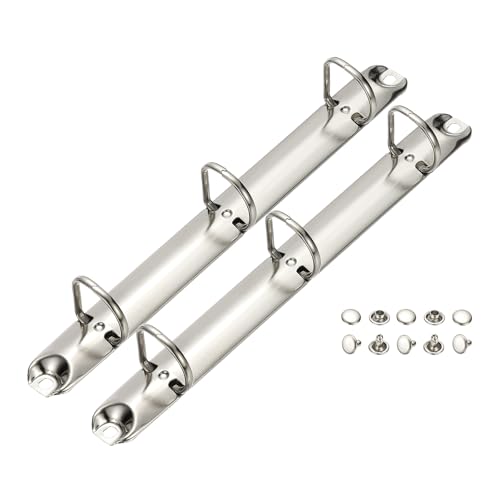 PATIKIL A5 3-Loch-Ringbuchmechanismen, 2er-Set 0,79" D-Ring-Ersatzbinder-Planer-Loseblatt-Bindungsrücken für Organisatoren DIY-Füllpapier-Aufbewahrungsordner-Zubehör, 20mm Silberton von PATIKIL
