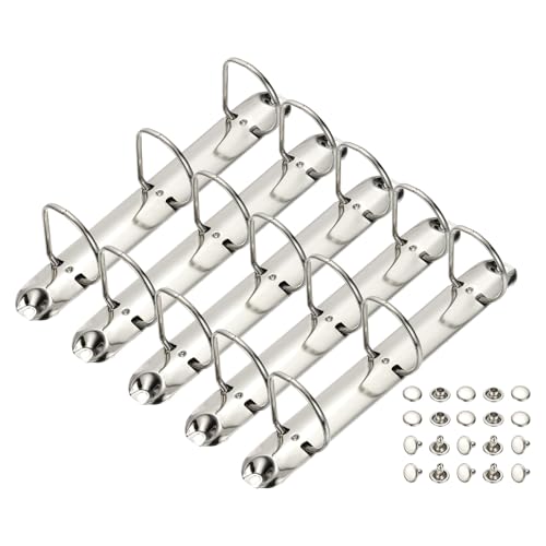 PATIKIL A5 3-Loch-Ringbuchmechanismen, 5er-Set 1,5" D-Ring-Ersatzbinder-Planer-Loseblatt-Bindungsrücken für Organisatoren DIY-Füllpapier-Aufbewahrungsordner-Zubehör, 26mm Silberton von PATIKIL