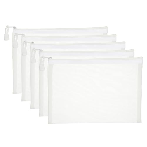 PATIKIL A5 Mesh Reißverschlussbeutel 5 Stück Netzbeutel Mit Reißverschluss Plastik Aufbewahrungstasche Zur Organisation Von Dateien Perlen Büro Haushaltswaren 18x25cm Weiß PATIKIL A5 Mesh Reißverschlussbeutel 5 Stück Netzbeutel Mit Reißverschluss Plastik Aufbewahrungstasche Zur Organisation Von Dateien Perlen Büro Haushaltswaren 18x25cm Weiß von PATIKIL