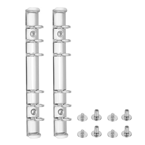 PATIKIL A6 6-Loch Ringbuchmechanismen, 2er-Set Ringbuchrücken-Ersatz für Ringbuchplaner, Silberton von PATIKIL