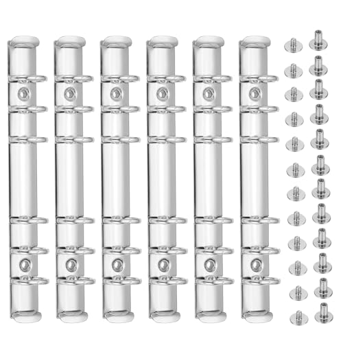 PATIKIL A6 6-Loch Ringbuchmechanismen, 6er-Set Ringbuchrücken Ersatz für Ringbuchplaner, Silberton von PATIKIL
