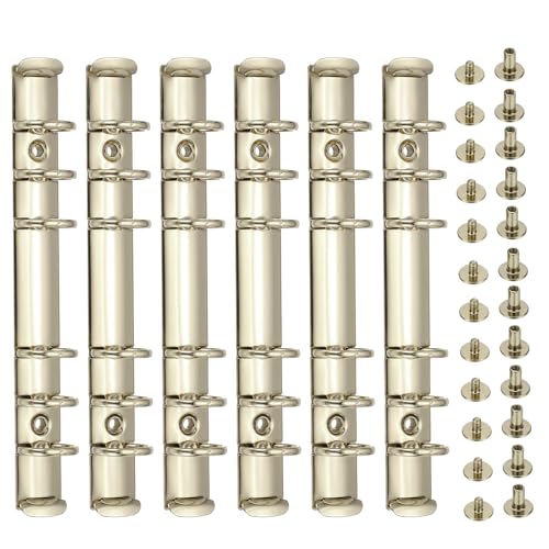 PATIKIL A6 6-Loch Ringbuchmechanismen, 6er-Set Ringbuchrücken Ersatz für Ringbuchplaner von PATIKIL