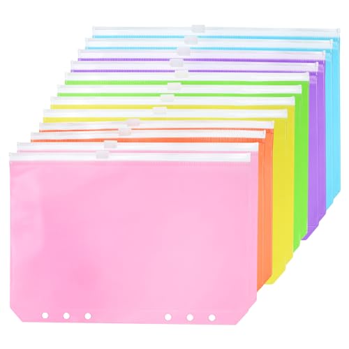 PATIKIL A6 Bindetasche 12 Pack PVC Reißverschluss 6 Löcher Binder Tasche Mappen Dokument Wasserdicht Ablage Lagerung Lose Blatt Taschen für 6-Ring Buchbinderei 6 Farben PATIKIL A6 Bindetasche 12 Pack PVC Reißverschluss 6 Löcher Binder Tasche Mappen Dokument Wasserdicht Ablage Lagerung Lose Blatt Taschen für 6-Ring Buchbinderei 6 Farben von PATIKIL