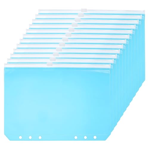 PATIKIL A6 Bindetasche 12 Pack PVC Reißverschluss 6 Löcher Binder Tasche Mappen Dokument Wasserdicht Ablage Lagerung Lose Blatt Taschen für 6-Ring Buchbinderei Blau PATIKIL A6 Bindetasche 12 Pack PVC Reißverschluss 6 Löcher Binder Tasche Mappen Dokument Wasserdicht Ablage Lagerung Lose Blatt Taschen für 6-Ring Buchbinderei Blau von PATIKIL