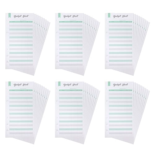 PATIKIL A6 Budget Blätter 60 Pack 6-Loch Ausgaben Tracker Geld Verfolgung Blatt für Budgetierung Bargeld Umschlag Planer Brieftasche Grün PATIKIL A6 Budget Blätter 60 Pack 6-Loch Ausgaben Tracker Geld Verfolgung Blatt für Budgetierung Bargeld Umschlag Planer Brieftasche Grün von PATIKIL