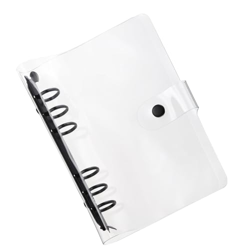 PATIKIL A6 Klare Binderabdeckung, weiche PVC-Loose-Leaf-Binder-Schutzhülle mit Druckknopfverschluss und 6 schwarzen Ringen für DIY-Meeting-Notizbuch-Ordner, transparent PATIKIL A6 Klare Binderabdeckung, weiche PVC-Loose-Leaf-Binder-Schutzhülle mit Druckknopfverschluss und 6 schwarzen Ringen für DIY-Meeting-Notizbuch-Ordner, transparent von PATIKIL