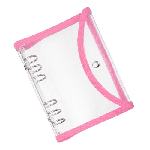 PATIKIL A6 Klare Binderabdeckungen, weiche PVC-Bling-Loose-Leaf-Binder-Schutzhülle mit Druckknopfverschluss für DIY-Meeting-Notizbuch-Ordner, Pink von PATIKIL