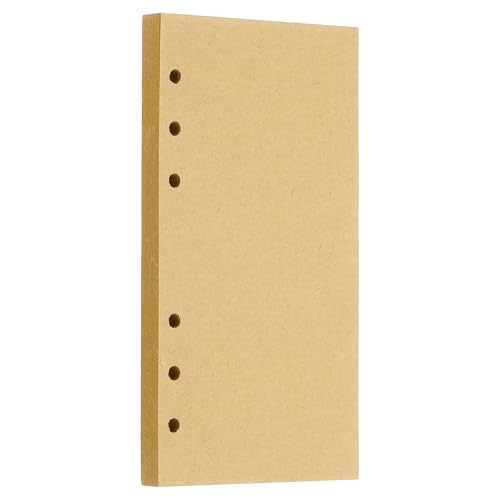 PATIKIL A6 Nachfüllpapier, ungefüttertes Blanko-Kraftpapier, nachfüllbares Papier mit 6 Löchern, lose Blätter für 6 B5 Ringbinder, 80 Blätter/160 Seiten, Beige von PATIKIL