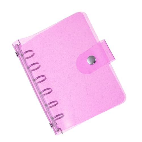 PATIKIL A7 Klare Binderabdeckung, weiche PVC-Bling-Loose-Leaf-Binder-Schutzhülle mit Druckknopfverschluss für DIY-Meeting-Notizbuch-Ordner, Pink PATIKIL A7 Klare Binderabdeckung, weiche PVC-Bling-Loose-Leaf-Binder-Schutzhülle mit Druckknopfverschluss für DIY-Meeting-Notizbuch-Ordner, Pink von PATIKIL
