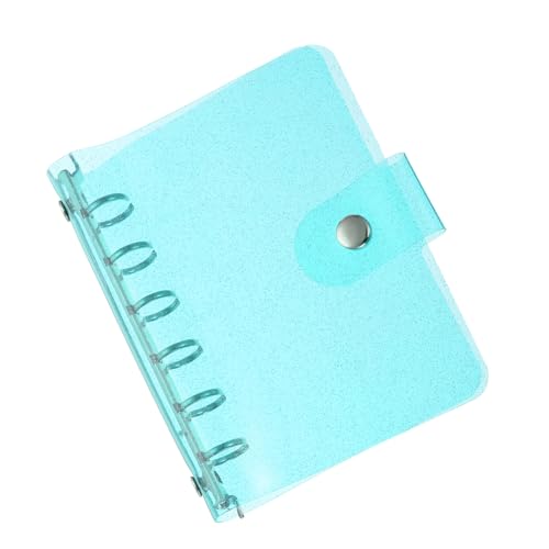 PATIKIL A7 Klare Binderabdeckung, weiche PVC-Bling-Loose-Leaf-Binder-Schutzhülle mit Druckknopfverschluss für DIY-Meeting-Notizbuch-Ordner, blau von PATIKIL