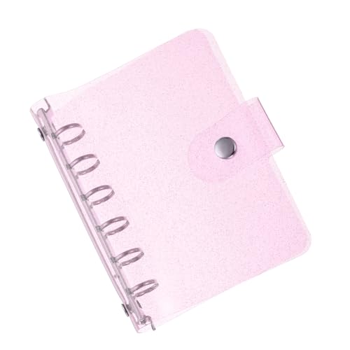 PATIKIL A7 Klare Binderabdeckung, weiche PVC-Bling-Loose-Leaf-Binder-Schutzhülle mit Druckknopfverschluss für DIY-Meeting-Notizbuch-Ordner, lila von PATIKIL