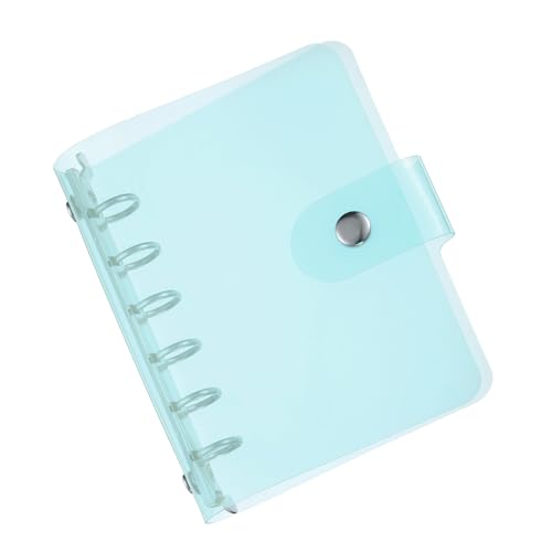 PATIKIL A7 Klare Binderabdeckung, weiche PVC-Loose-Leaf-Binder-Schutzhülle mit Druckknopfverschluss für DIY-Meeting-Notizbuch-Ordner, blau von PATIKIL