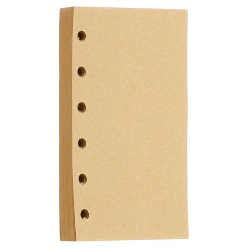 PATIKIL A7 Nachfüllpapier, ungefüttertes Blanko-Kraftpapier, nachfüllbares Papier mit 6 Löchern, lose Blätter für 6-Ring-Ordner, 80 Blatt/160 Seiten, Beige von PATIKIL