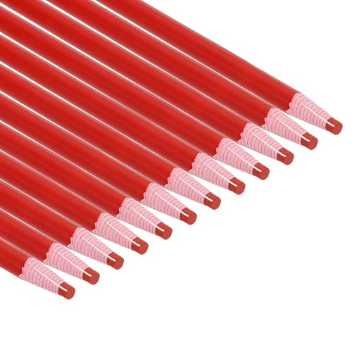 PATIKIL Abziehbare China-Marker, 12er Pack Fett Wachsstifte Holz für Glas Kleidung Zeichnen Film Papier Vinyl Metall, Rot von PATIKIL