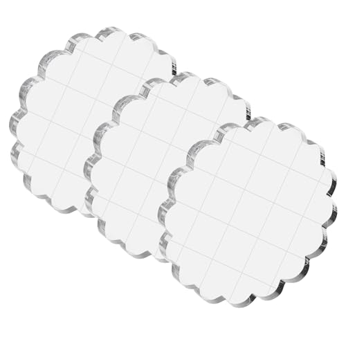 PATIKIL Acryl-Stempelblock, 3er-Pack Stempelblock in runder Form mit Linien, dekorative Montageblöcke für Scrapbooking, DIY-Basteln, Kartenherstellung, Durchmesser 2 Zoll von PATIKIL