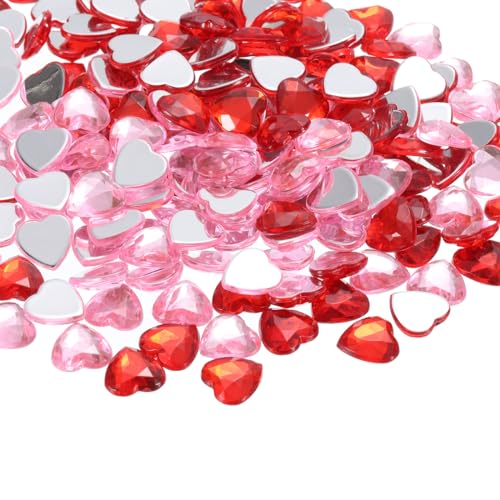 PATIKIL Acrylherzen für den Valentinstag, 200 Stück herzförmige Kristallsteine Vasenfüller Tischstreu Ornamente für Party Hochzeitsdekoration, Rot, Pink von PATIKIL